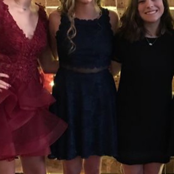 City Triangles Navy Blue Laced Dress - Picture 5 of 5